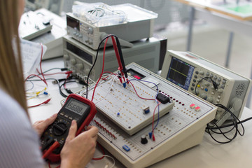 Testing circuit board in the lab