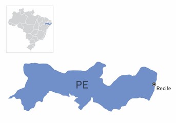Fototapeta premium Pernambuco State map illustration