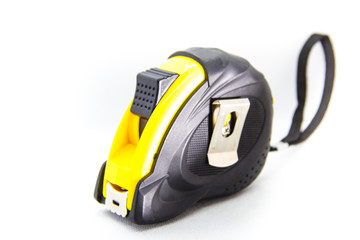 construction tool measuring tape on white background
