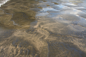 Black volcanic sands of the Pacific Ocean