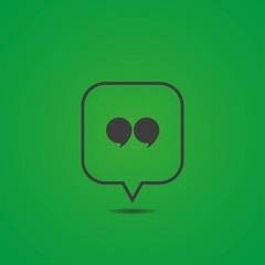 Remark quote text box poster template concept. Blank empty frame citation. Double bracket comma mark. Bubble dialogue banner.