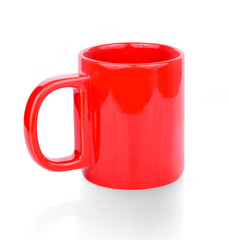 Obraz premium red cup isolated on white background