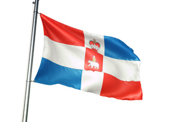 Perm Krai region of Russia flag waving isolated 3D illustration