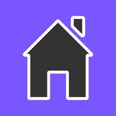 Home icon isolated on violet background. Gray symbol for your design. Vector illustration, easy to edit.