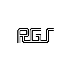 letters rgs simple line stripes logo vector