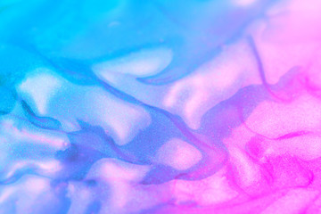 Obraz premium vaporwave style texture background: neon pink funky paint texture. Close up, flat lay.