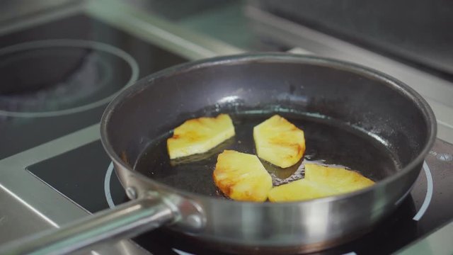 Cooking meal in a restaurant.