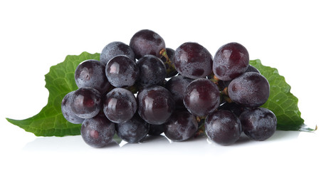 Ripe grapes isolated on white background