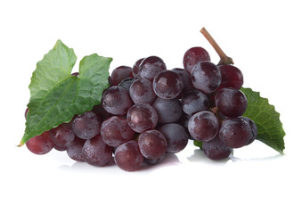 Ripe grapes isolated on white background
