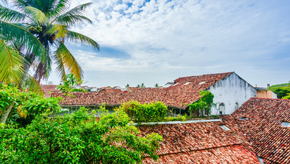 Cityscape of colonial buildings in old town of Galle, Sri Lanka