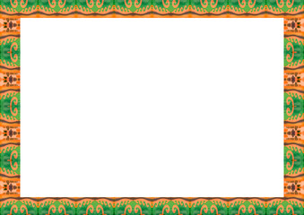 White Frame with Decorated Borders