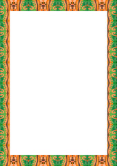 White Frame with Decorated Borders