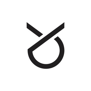 letters yo or oy simple geometric logo vector