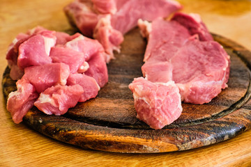 Sliced pork leg meat o