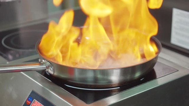 Flambe style cooking.