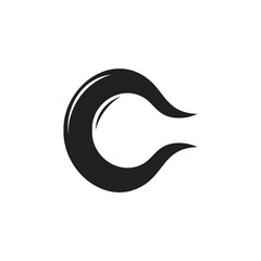 letter c simple curves logo vector