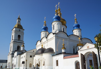 Fototapeta na wymiar St. Sophia-Assumption Cathedral and the belfry of Tobolsk Kremlin. Tobolsk. Tyumen Oblast. Russia