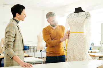 Measuring waist of new dress