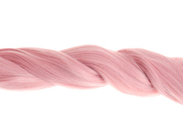 closeup twisted pink hair braid