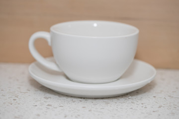 White coffee cup on the table -  - Image