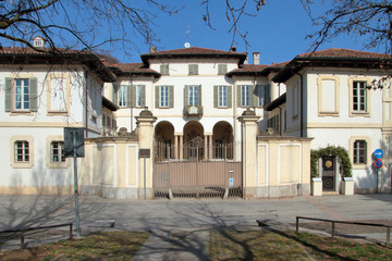 Fototapeta na wymiar Villa Massari a Corbetta in Italia, Historic Massari Villa in Corbetta Village in Italy 
