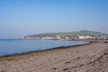 Fototapeta na wymiar Largs Bay Looking North out towards Aubery & Knock Hill in the Town of Largs on the West Coast of Scotland