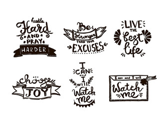 Vector Chalkboard phrase handwriting calligraphy. Black and white engraved ink art. Isolated quotes illustration.