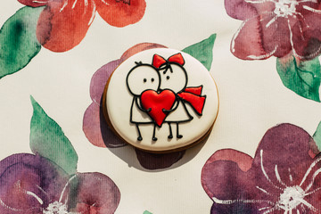 homemade pastry with love isolated on background