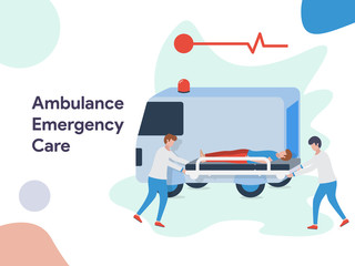 Ambulance Emergency Care illustration. Modern flat design style for website and mobile website.Vector illustration