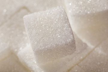 cube sugar heap close-up