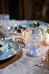 table setting with candles