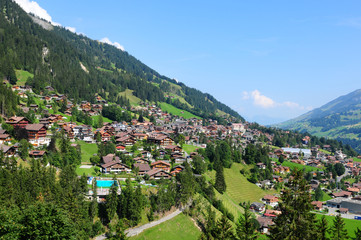 Fototapeta na wymiar Swiss Alps: Adelboden village in the Bernese Oberland