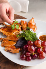 Chicken cooked in wine