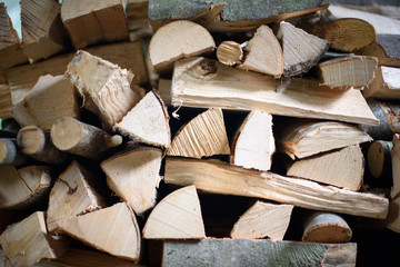 pila di legna tagliata