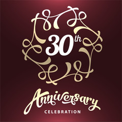 30th anniversary label golden design elements