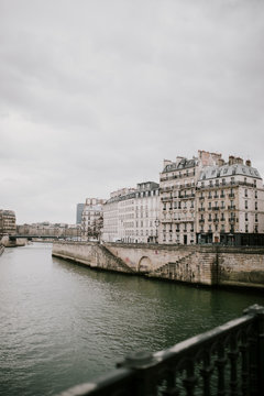 Seine and houses in Paris 