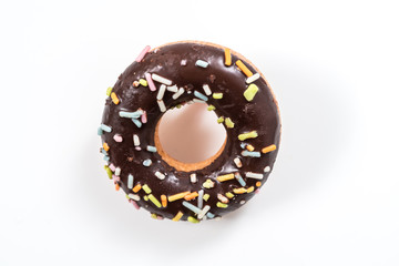 Donuts on a white background.