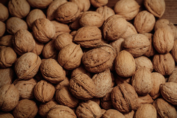walnuts on wooden background