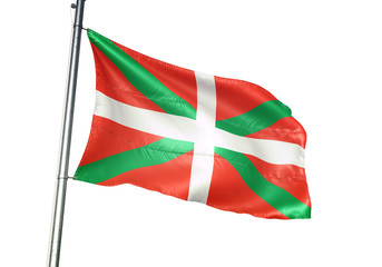 Basque Country of Spain flag waving isolated 3D illustration - obrazy, fototapety, plakaty