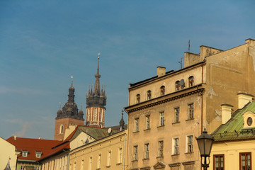 Church of St. Mary in the main Market Square. Basilica Mariacka. Krakow. Poland.