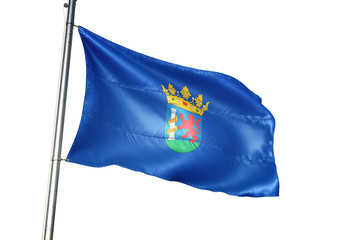 Badajoz province of Spain flag waving isolated 3D illustration