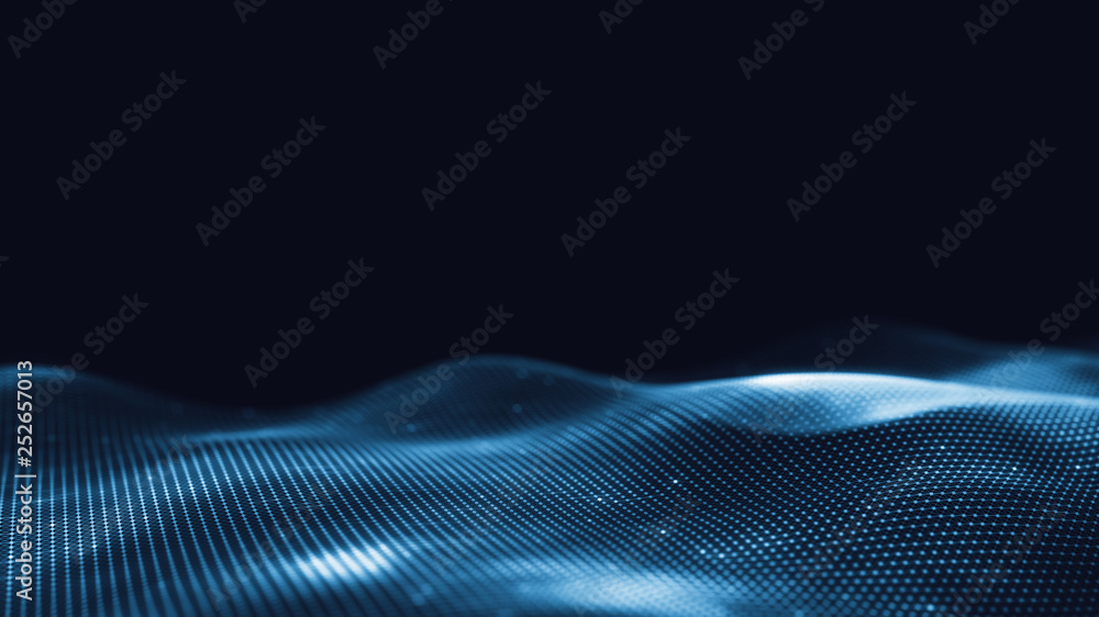 Poster 3d abstract digital technology background. futuristic sci-fi user interface concept with gradient do