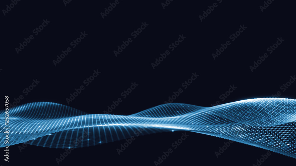 Poster 3d abstract digital technology background. futuristic sci-fi user interface concept with gradient do
