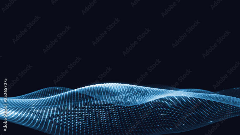 Poster 3d abstract digital technology background. futuristic sci-fi user interface concept with gradient do