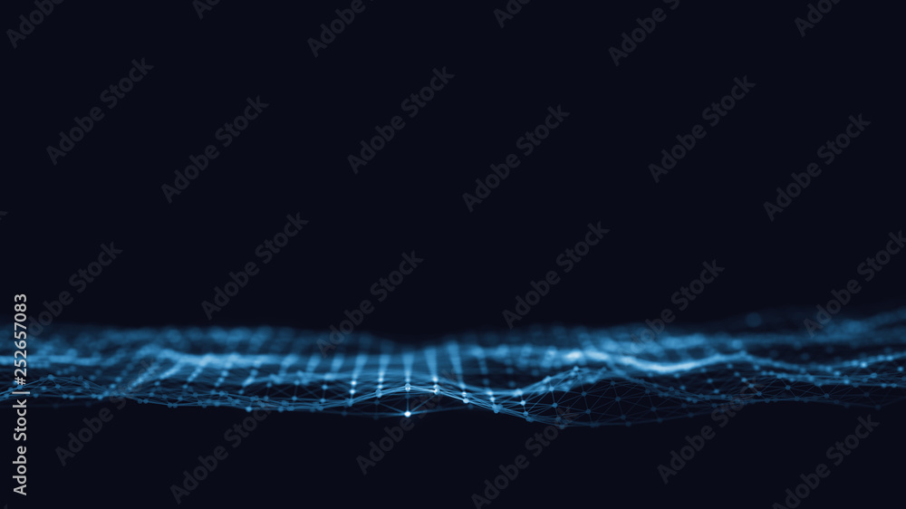 Poster 3d abstract digital technology background. futuristic sci-fi user interface concept with gradient do