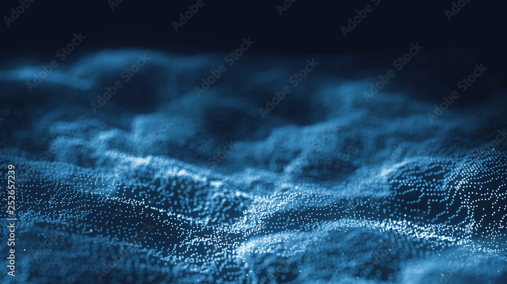 Poster 3d abstract digital technology background. futuristic sci-fi user interface concept with gradient do