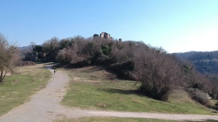 aerial view of the ancient town Monterano