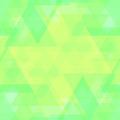 Bright lime and lemon triangles in the intersection and overlay.