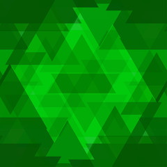 Bright green large triangles in the intersection and overlay.