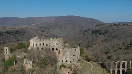 aerial view of the ancient town Monterano